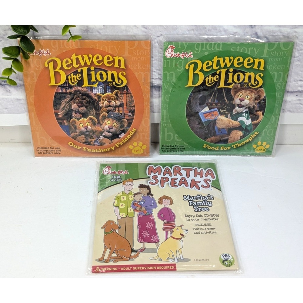 NEW SEALED LOT 3!🚨Chick-fil-A Between The Lions CDs Martha Speaks Kids Meal